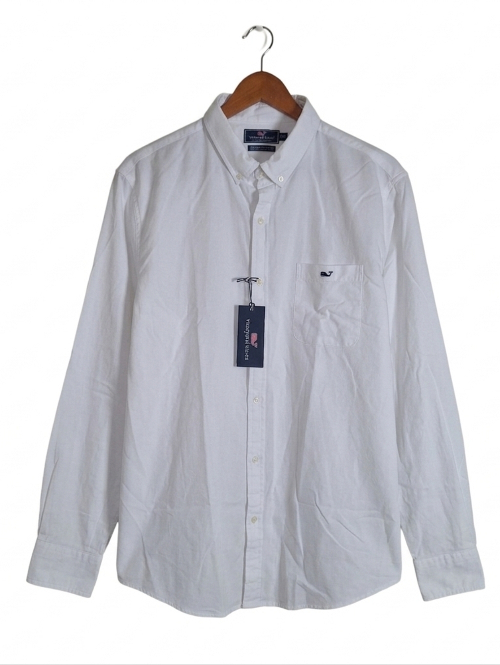 Vineyard Vines Men's White Button Down Shirt Slim Fit Tucker Whale Logo Size 2XL